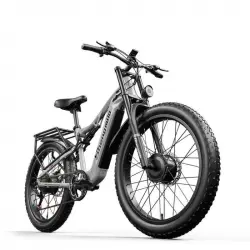 Shengmilo S600 Bicicleta de Montaña Eléctrica Fat Bike 26" con Motor Doble 2000W Gris