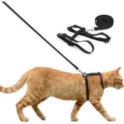 UAMLY Arnés para gatos con correa - Negro