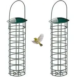 ZooVenture Comedero para pájaros - Metal esmaltado, 2 piezas - Metal - 31*9*9 cm