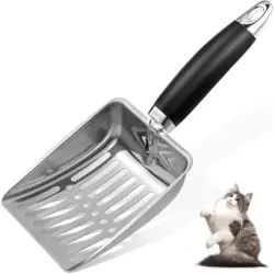 ZooVenture Pala para arena de gatos de acero inoxidable de alta resistencia - 25,4 x 10,7 x 2,8 cm