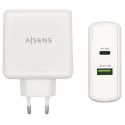 Aisens ASCH-2PD30QC-W Cargador de Pared USB 2.0/USB-C 48W Blanco