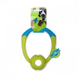 All for paws tugger handle pelota elástica de juguete verde y azul para perros