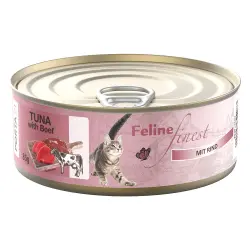 Feline Finest 6 x 85 g comida húmeda para gatos - Atún con vacuno