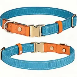 FurryFusion Collar para perro - Ajustable - Gris - azul