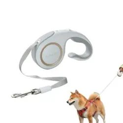 FurryFusion Correa retráctil para perros de 3 m - Blanco