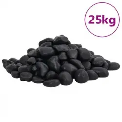 Guijarros Pulidos Negros 25 Kg 2-5 Cm
