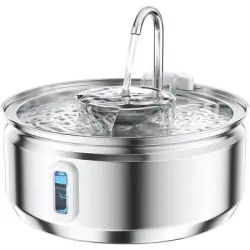 HausPets Dispensador agua automático acero inoxidable Cat, 3,2 l, esponja - una pieza