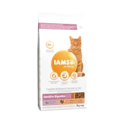 IAMS for Vitality Sensitive Digestion Adult & Senior con pavo - 3 kg