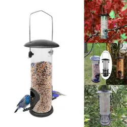 IntiMeg Comedero metálico colgante para pájaros - Una pieza