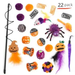IntiMeg Juego de varitas de gato de Halloween - Calabaza