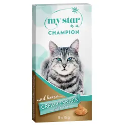 My Star is a Champion Creamy Snack con salmón para gatos - 8 x 15 g