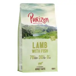 Purizon Adult con cordero y pescado para gatos, sin cereales - 400 g