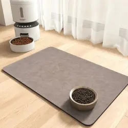UAMLY Alfombrilla absorbente para la alimentación de mascotas - Alfombra marrón de 50×30 cm.