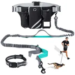 UAMLY Correa para perros manos libres con bolsillo con cremallera - 1 correa