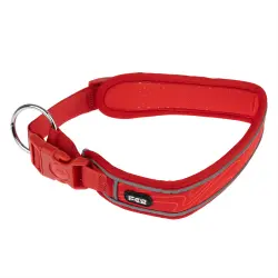 Collar TIAKI Soft & Safe rojo para perros - M: 45 - 55 cm contorno de cuello, 4 cm de ancho