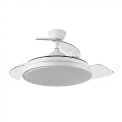 Iluminashop Ventilador de Techo con Luz LED y Mando 59W Blanco Motor DC