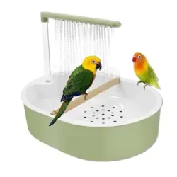 MCBOSON Ducha automática para pájaros: duradera, con caudal ajustable - 32,3 cm × 25,5 cm × 9 cm