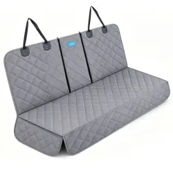 Nobleza Funda Asiento Coche para Perros Impermeable – 137x121 cm, Antideslizante, con Cremallera Central – Protege el Asiento de SUV y Familiar – Gris - 137*121cm