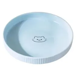 UAMLY Comedero redondo para gatos, ancho y poco profundo - azul