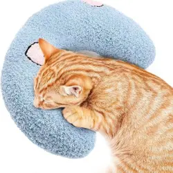 ZooVenture Cojín de peluche para gato/perro - 27x17x6cm, suave - Azul