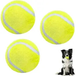 ZooVenture Pelotas de tenis de goma para perros, 3 unidades - Juego de 3 piezas: Verde fluorescente