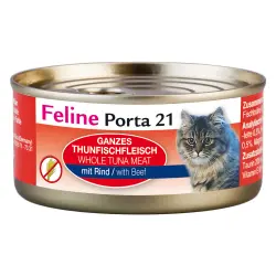 Feline Porta 21 comida para gatos 6 x 156 g - Atún con vacuno