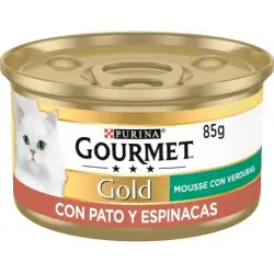 Gourmet Gold Mousse Comida Húmeda para Gatos con Pato y Espinacas, 24 x 85 gr
