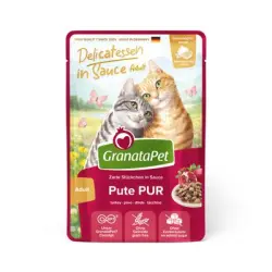 GranataPet Delicatessen en salsa 12 x 100 g - Pavo puro