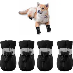 IntiMeg Botas de lluvia para perros - XS negro