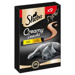 Sheba Creamy snacks para gatos: ¡20 % de descuento! - Pack mixto: pollo y queso (9 x 12 g)