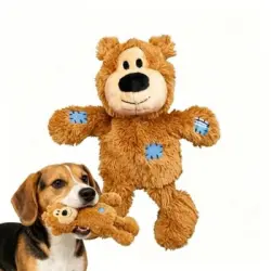 ZooVenture Perro oso de peluche - Cuerda, sonidos, mimos - Marrón claro - Talla M/L