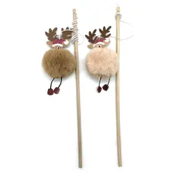 Bubimex Caña con peluche de reno para gatos - 70 cm