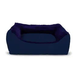 Cama para Perros y Gatos GAUTY Tela Impermeable y pelo (Azul - 115 x 90 cm)
