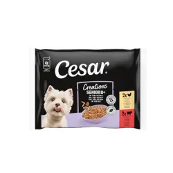 Cesar Senior 8+ Selección en Gelatina sobres para perros - Multipack - 4 sobres x 100 g