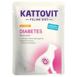 Kattovit Feline Diabetes/Sobrepeso 24 x 85 g en sobres - Pack Ahorro - Pollo