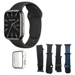 Klack T10 Pro Max Smartwatch 4 Correas + Protector de Pantalla Negro