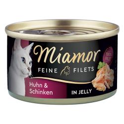 Miamor Filetes Finos en gelatina - 6 x 100 g - Pollo y jamón
