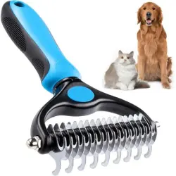Pawffee Cepillo de doble cara para perros y gatos - Rastrillo aseo antipelo - 1 pieza