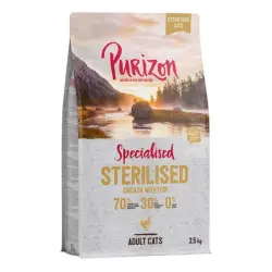 Purizon Adult Sterilised con pollo y pescado para gatos, sin cereales - 2,5 kg