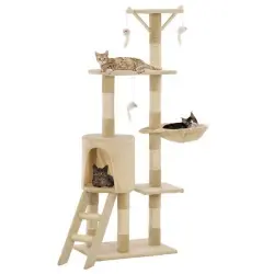Rascador con poste de sisal para gatos color Beige