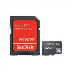 SanDisk MicroSDHC 32GB Clase 4 + Adaptador SD