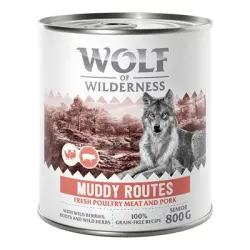 Wolf of Wilderness Expedition Senior 6 x 800 g - Muddy Routes - Ave con cerdo