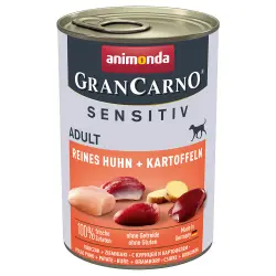 Animonda GranCarno Adult Sensitive 6 x 400 g - Puro pollo con patatas