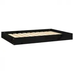 Cama Para Perros Madera Maciza De Pino Negro 91,5x64x9 Cm Vidaxl