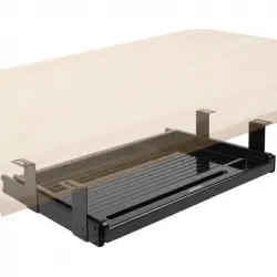 Duronic DKTSX2 Plataforma Teclado/ratón Mesa Instalación Pinza Ahorro Espacio Negro