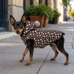 Gotoo Abrigo Estrellas con Capucha y Pompón para perros