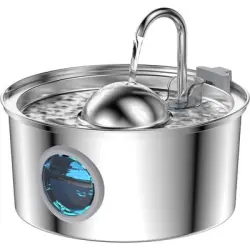HausPets Acero inoxidable, 3,2 litros (108 oz), forma hemisférica - una pieza