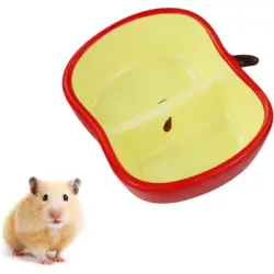 HausPets cuenco de cerámica con forma de manzana roja con un pequeño animal - Forma: manzana