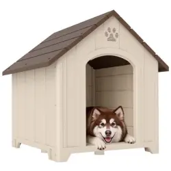 PawHut Caseta para Perro Beige - 102x94x103 cm