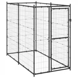 Perrera De Exterior | Jaula Para Perro | Parque Para Mascotas De Acero 110x220x180 Cm Cfw783782